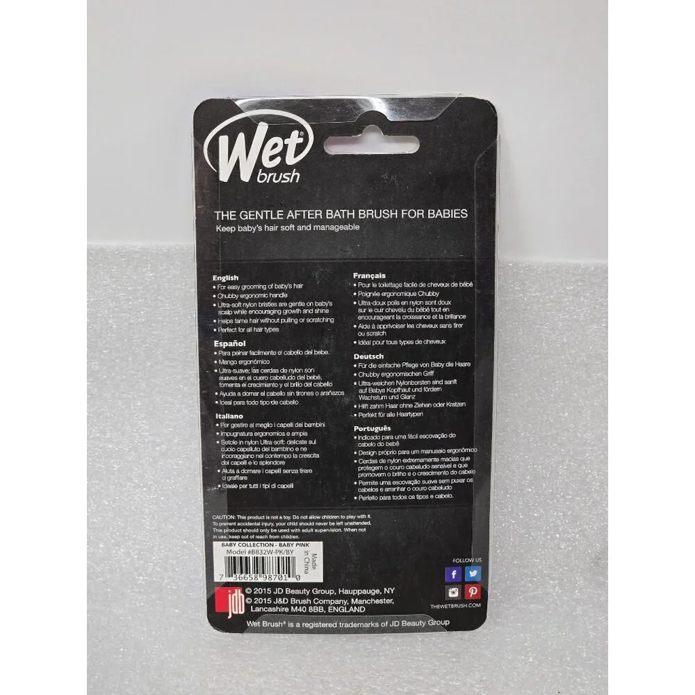 Wet Brush For Babies Gentle After Bath Hair Brush Pink